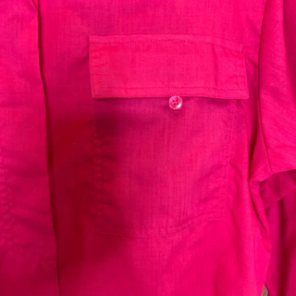 Cotton Blend Vintage Pink Button Up Blouse Medium - Picture 8 of 8